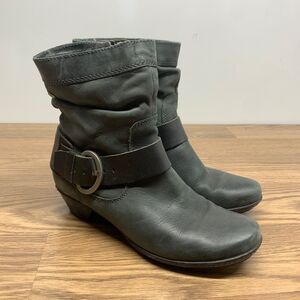 PIKOLINOS  Slouch Boot Bootie Leather, size 37 US Womens Size 7 Reg - Slate Grey
